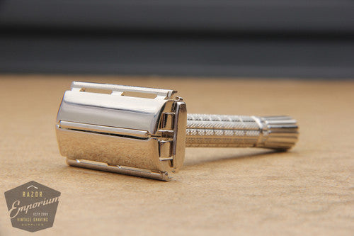 Gillette 1960 Flair Tip Super Speed Safety Razor F1 * Nickel REVAMPED