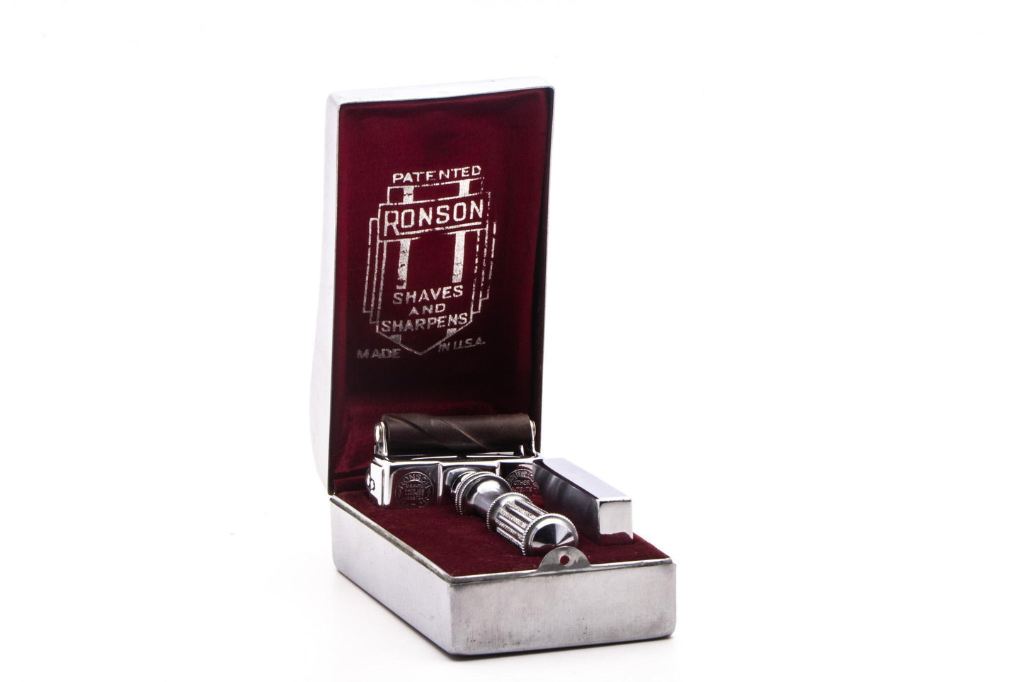 1930's Ronson Self Sharpening Double Edge Razor Set | Original Condition