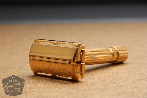 Gillette 1940's Aristocrat Non-Notched ** 24K Gold REVAMPED