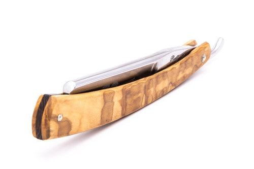 6/8" Ralf Aust Spanish Tip Straight Razor | Olive Wood Scales & Jimps Used