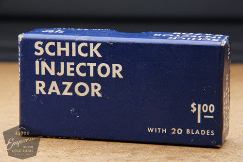 Schick 1950's Gold Injector w/ Yellow Bakelite Handle & Orig. Box