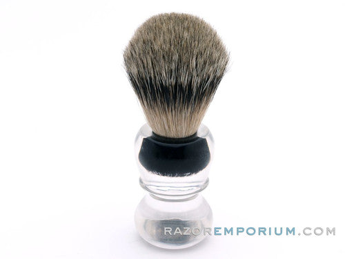 Manchurian Silver Tip Pure Badger Set in Rubber Vintage Shaving Brush