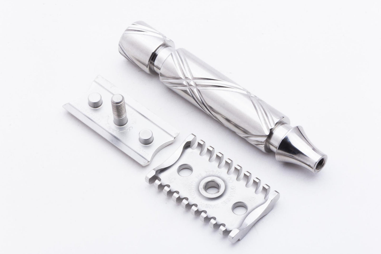 Karve Shaving Co. | Three Piece Open Comb C Guard With Unique Heavy Handle