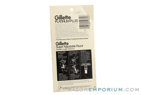 1985 Gillette Super Adjustable "Black Beauty" DE Safety Razor in New Old Stock