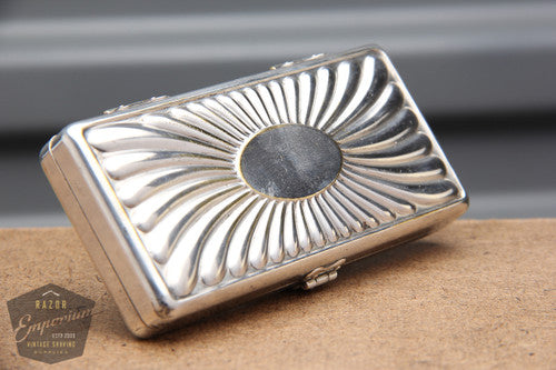 Gillette 1911 Silver ABC Pocket Edition- Shell Case - Old Type Open Comb DE Razor Set