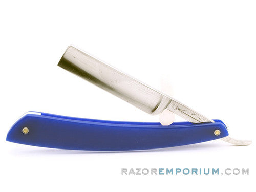 5/8" Vintage Straight Razor w/ Blue Acrylic Scale