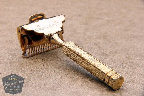 Ever-Ready Gold 1912 Style Single Edge Improved Safety Razor in Red & Black Box