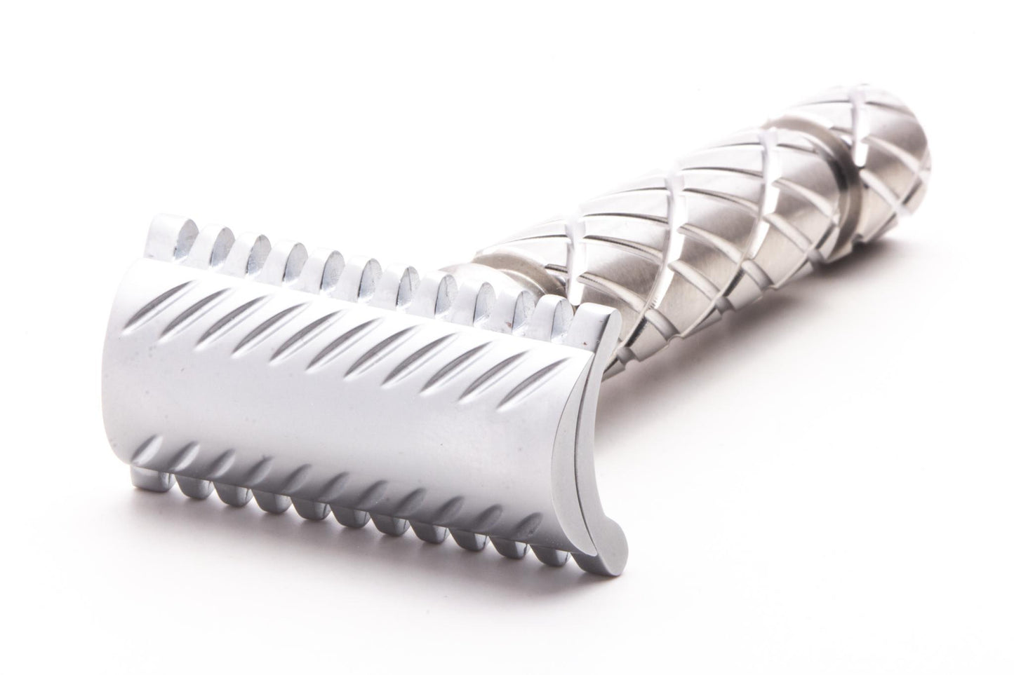 Unbranded Slant Double Edge Safety Razor With Heavy Knurling
