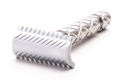Unbranded Slant Double Edge Safety Razor With Heavy Knurling