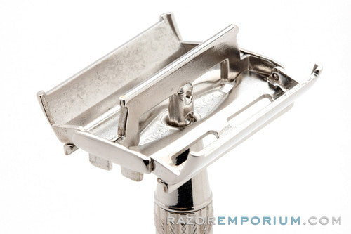 1955 A3 Gillette Red Tip Heavy Super Speed DE Safety Razor | Rhodium Revamp