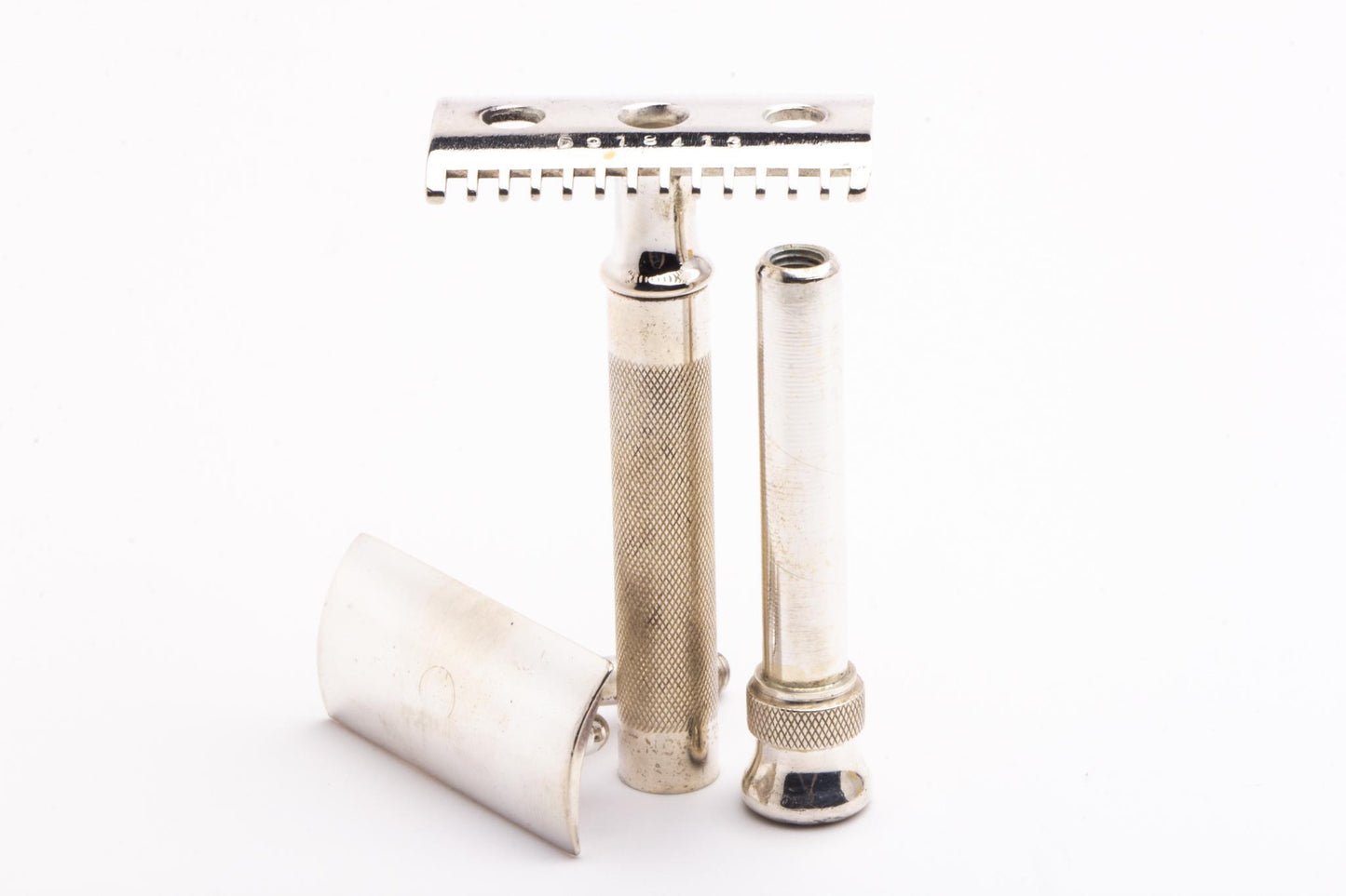 1917 Gillette Aristocrat Fluted Handle Double Edge Safety Razor Set | Original Condition