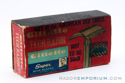 1950's Gillette Ball End Tech DE Razor in Red Box - Excellent