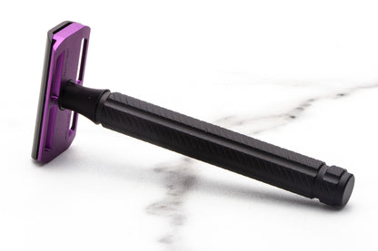 Ayslworth Razor | APEX-AL Double Edge Safety Razor -Jet Black Royal Purple Classic