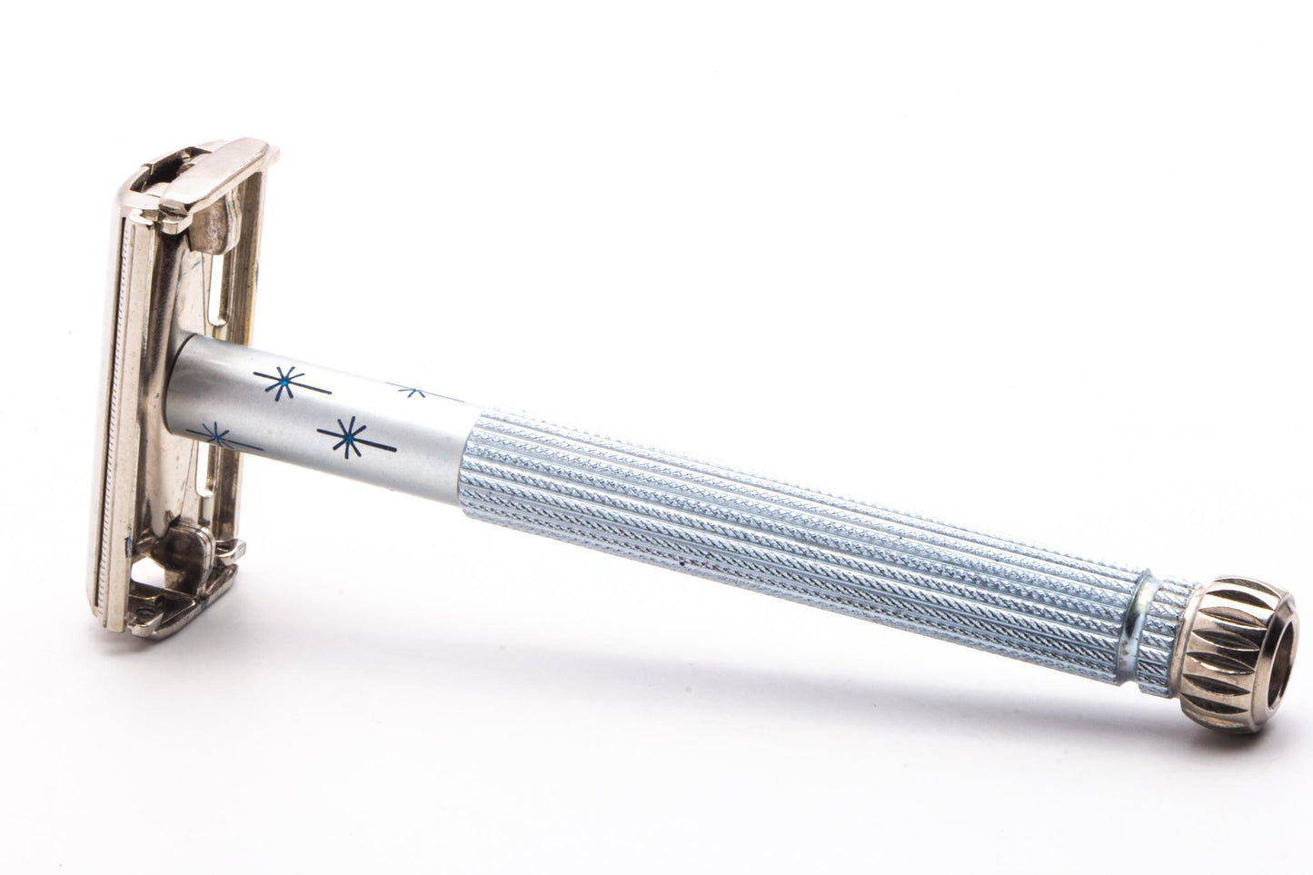 1962 H4 Gillette Blue Star Lady Gillette Set w/ Case & Blade Bank | Original Condition