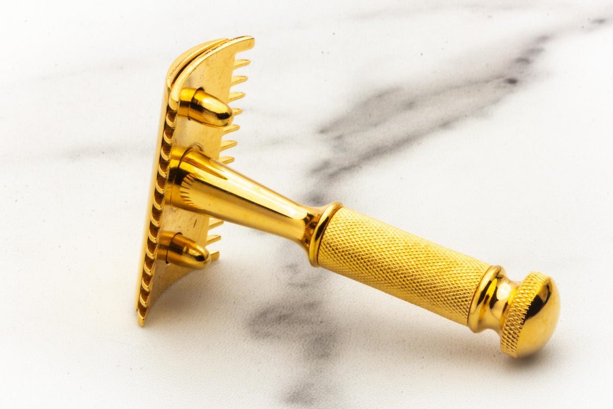 1917 Gillette Milady Décolleté DE Safety Razor Set in Ivory Case | 24K Gold Revamp