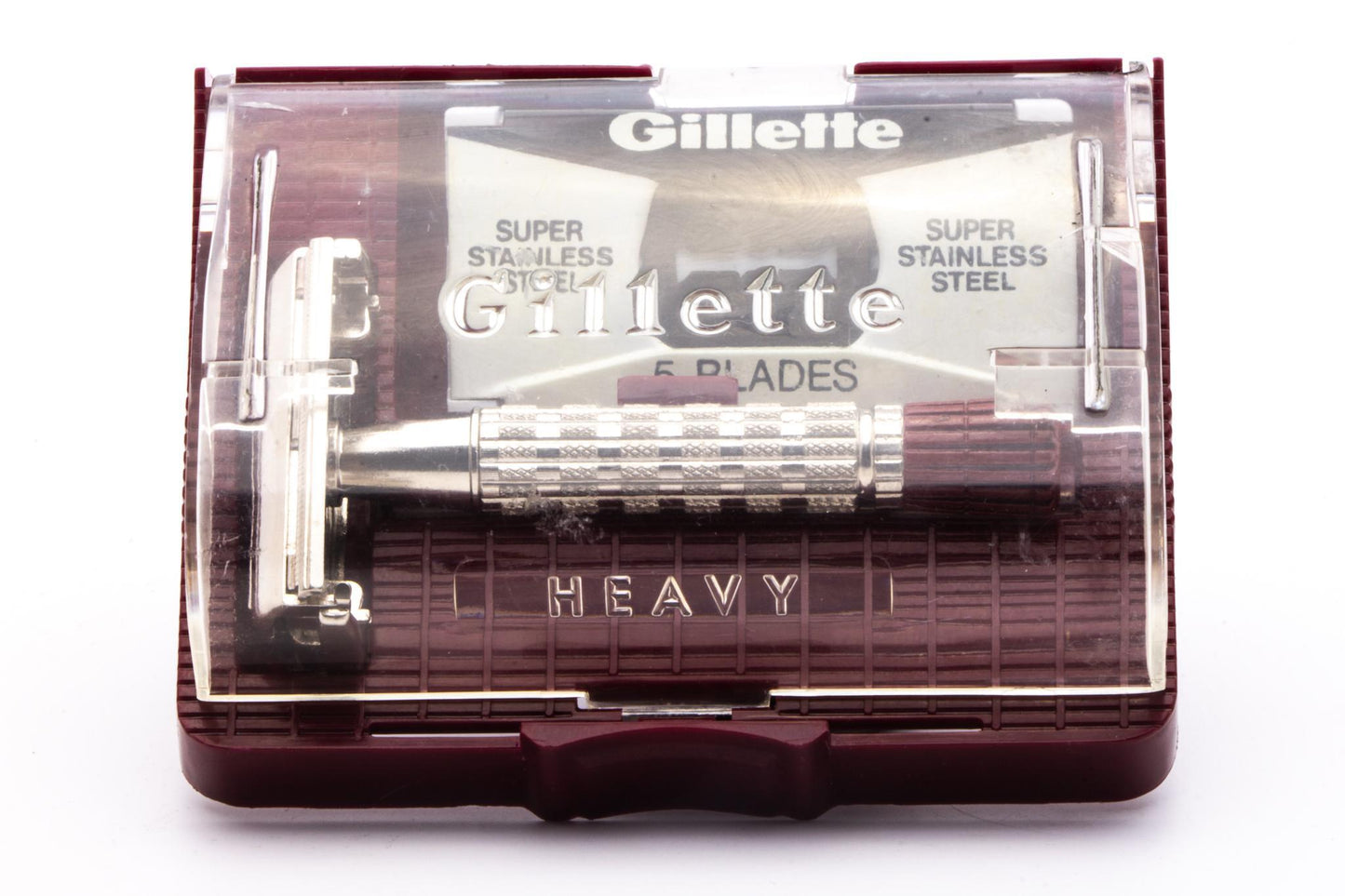 1959 E1 Gillette Heavy Red Tip Super Speed Safety Razor Set | Original Condition