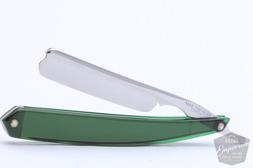 5/8'' Klas Tornblom Faux Frameback Forest Green Acrylic Straight Razor