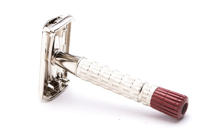 1958 D4 Gillette Red Tip Heavy Super Speed Safety Razor | Factory Nickel Revamp