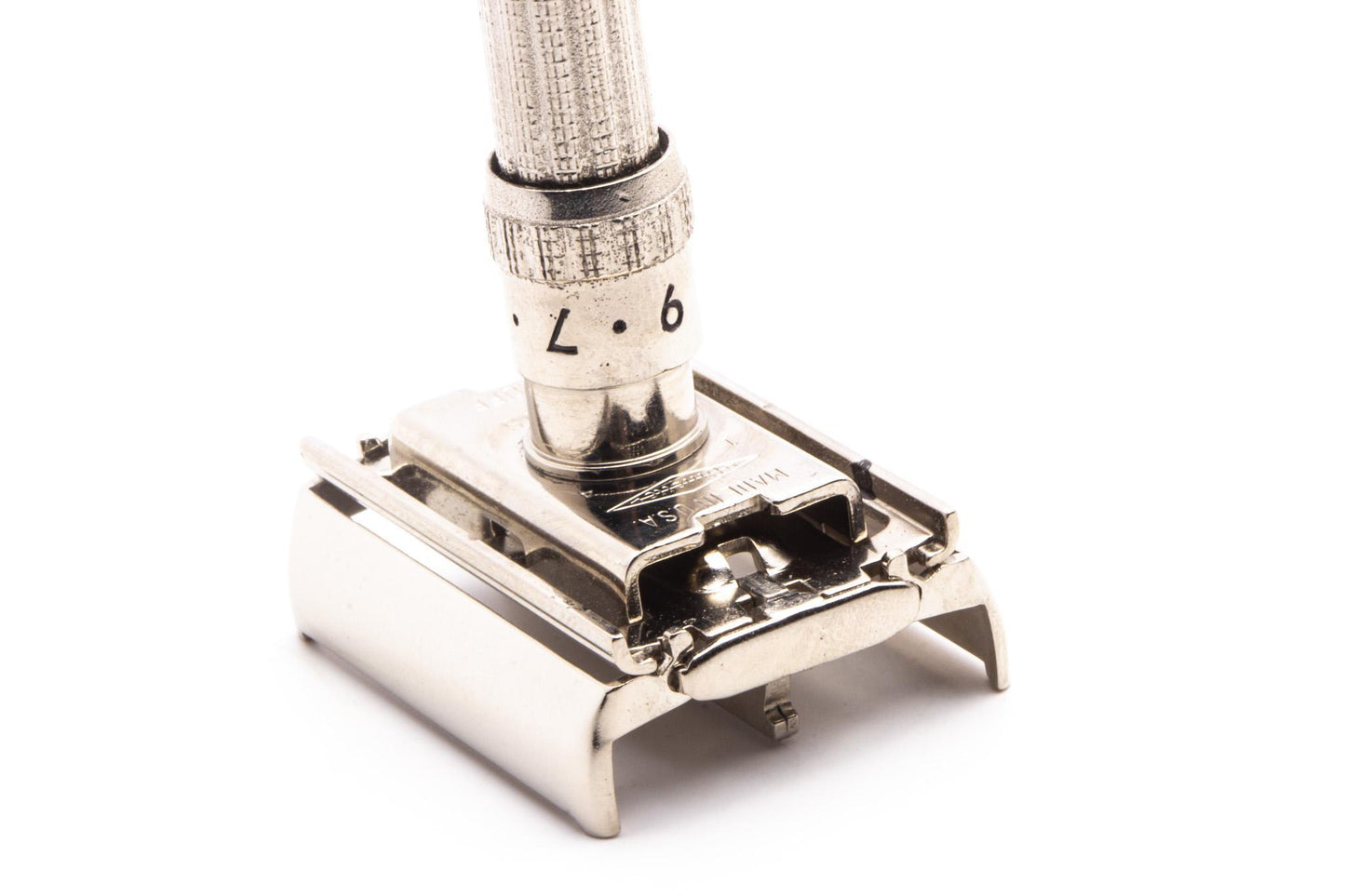 1963 I4 Gillette Slim Adjustable Double Edge Safety Razor | Factory Nickel Revamp