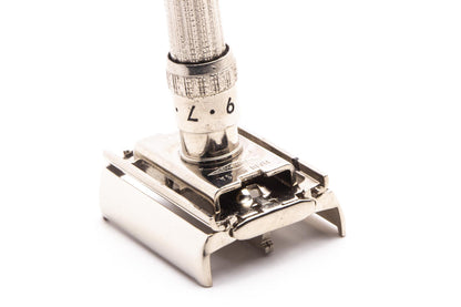 1963 I4 Gillette Slim Adjustable Double Edge Safety Razor | Factory Nickel Revamp