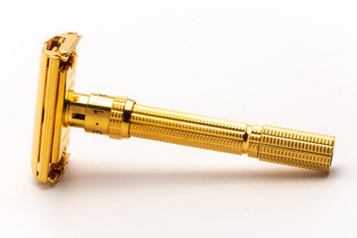 1966 L4 Gillette Slim Aristocrat Adjustable Double Edge Safety Razor | 24K Gold Revamp