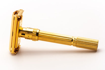 1966 L4 Gillette Slim Aristocrat Adjustable Double Edge Safety Razor | 24K Gold Revamp