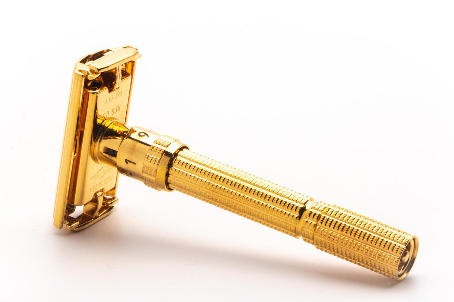 1964 J1 Gillette Slim Aristocrat Adjustable Double Edge Safety Razor | 24k Gold Revamp