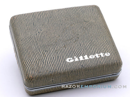 1955 A1 Gillette President Safety Razor Rhodium Revamp w/ Case & Bladebank