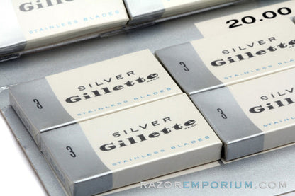 60 Gillette Silver Stainless Double Edge - New Old Stock (NOS) Razor Blades
