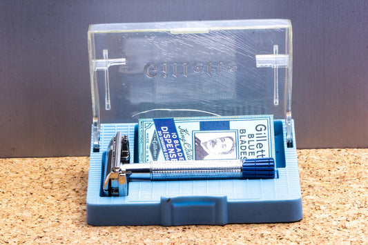 1959 D1 Gillette Blue Tip Super Speed Safety Razor Set | Original Condition