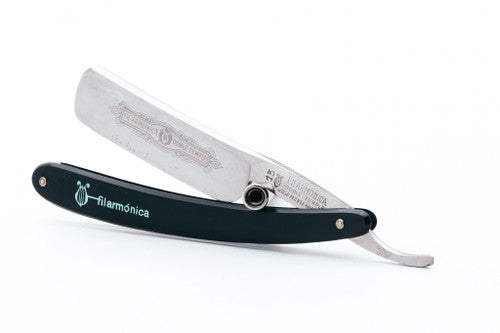 6/8" Filarmonica Doble Temple #13 Straight Razor w/ Coffin & Black\Teal Scales| Spain