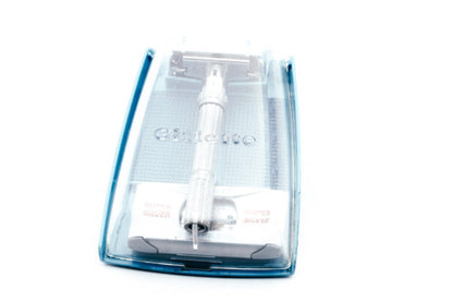 1965 K1 Gillette Slim Adjustable Double Edge Safety Razor w/ Blue Case | Original Condition