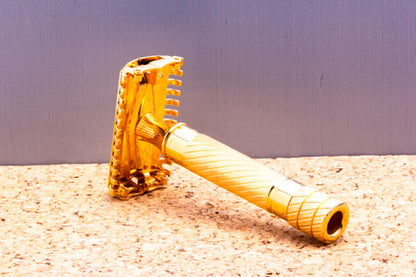 1930's Gillette Aristocrat Deluxe Double Edge Razor Set | 24K Gold Revamp