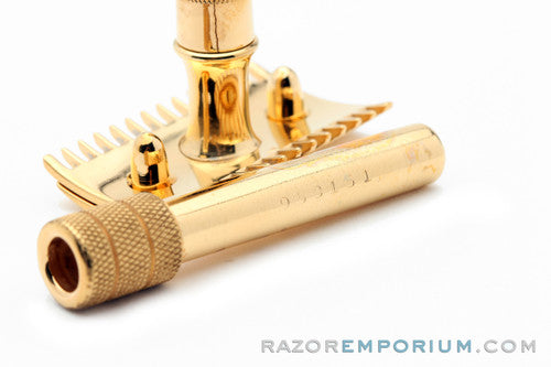 1919 Gillette Single Ring Old Type DE Safety Razor 24K Gold Revamp