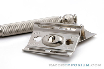 1950's Star Gillette Hybrid DE Safety Razor USA | Factory Nickel Revamp