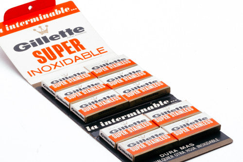 NOS 30 Gillette Super Stainless - Made in Argentina - Double Edge Razor Blades
