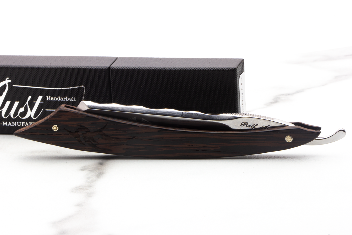 6/8" Ralf Aust American Point Straight Razor With Wenge Wood Scales