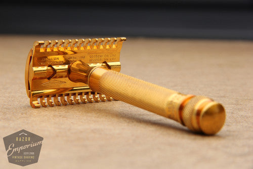 Gillette 1930's Goodwill Ball End Era Gold DE Safety Razor