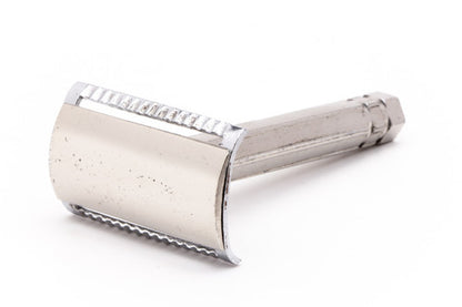 Vintage Nickel Double Edge Safety Razor | Hexagonal Handle