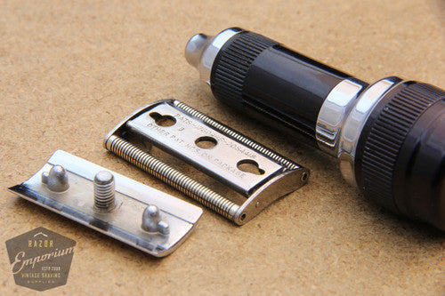 Stahly Live Blade Wind Up Vibrating DE Safety Razor - Black Handle ...