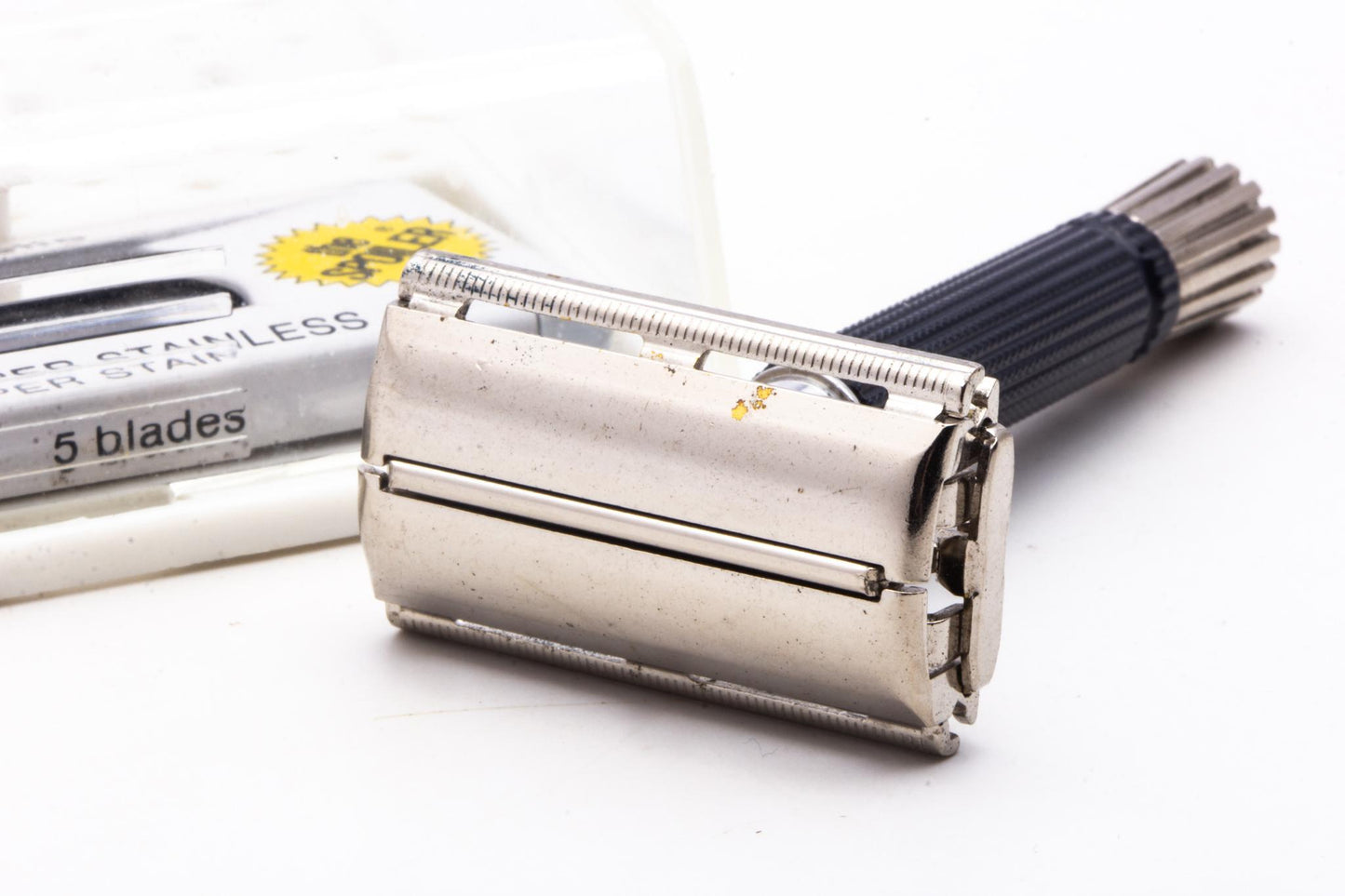 1967 M3 Gillette Black Handle Super Speed Safety Razor Set | Original Condition