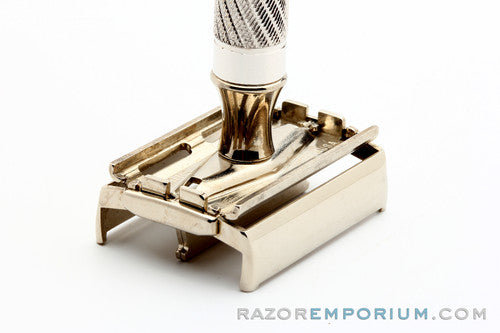 1948-51 Gillette Executive DE Safety Razor in Ostrich Leather Case with Blade Dispenser
