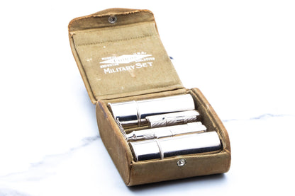 1914-1924 Gillette Old Type Military Bulldog Double Edge Safety Razor Set | Rhodium Revamp