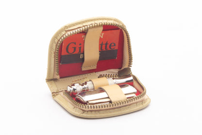 1964 J3 Gillette Ball End Tech Travel Safety Razor Set | Original Condition