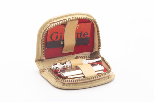 1964 J3 Gillette Ball End Tech Travel Safety Razor Set | Original Condition