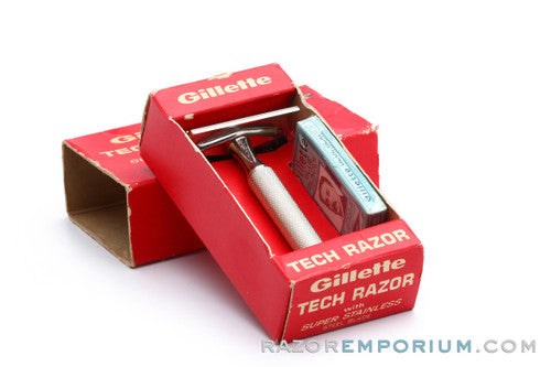 1957 Gillette Ball End Tech DE Safety Razor C1