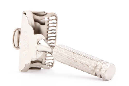 1930's Gem 1912 Style Chain Link Handle Single Edge Safety Razor | Factory Nickel Revamp