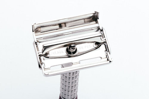 1959 E1 Gillette Red Tip Super Speed Double Edge Razor | Factory Nickel Revamp