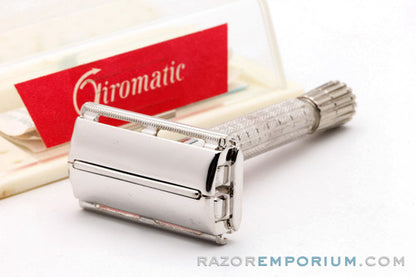 1960s Gillette Giromatic Flare Tip Rocket Safety Razor Set