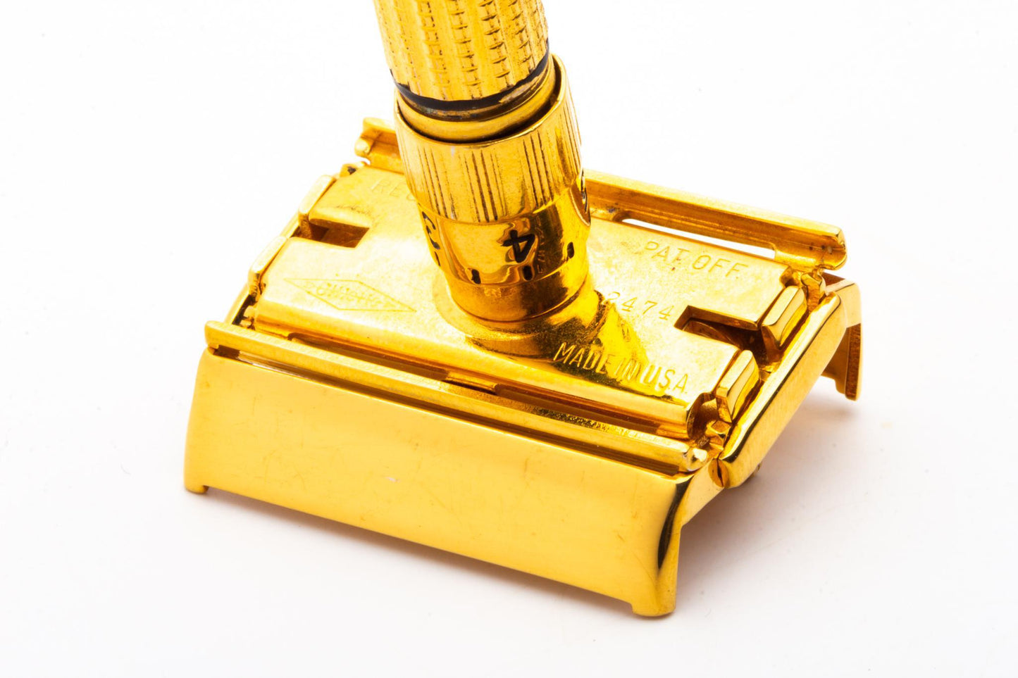 1950's Gillette Gold Adjustable Serial Toggle Double Edge Safety Razor | Original Condition